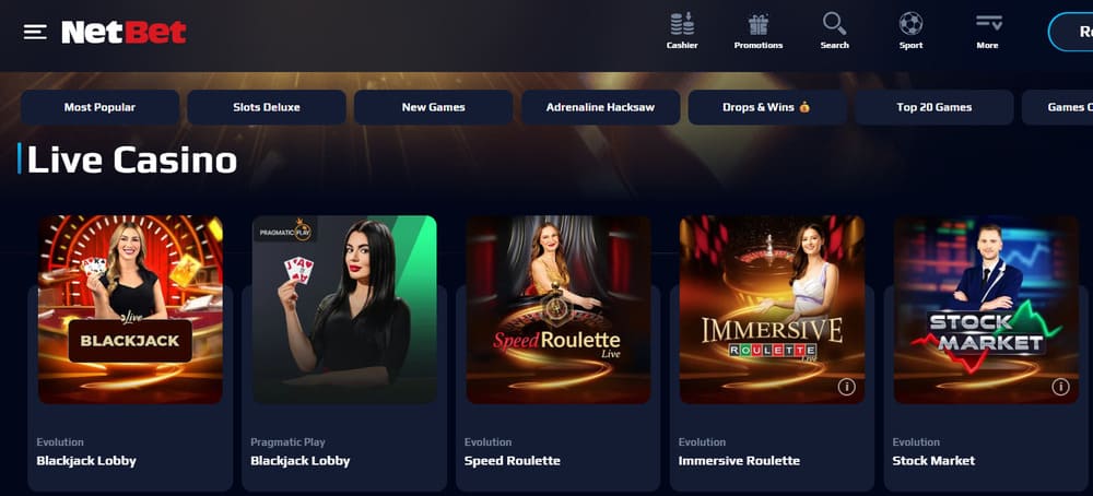 jeux de live casino netbet